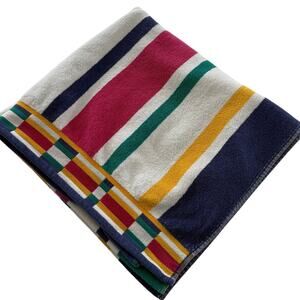 VINTAGE Cecil Saydah Beach Towel Cabana Stripe Cotton Sunbrights 56x29 Color